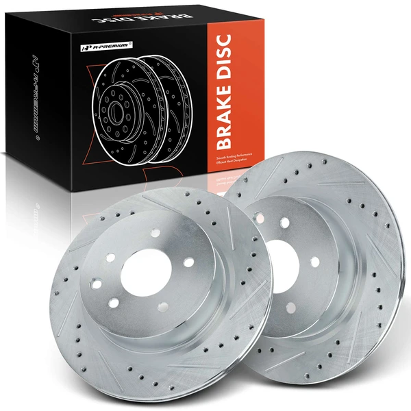 Rear Drilled Brake Rotors for 2009-2014 2016-2019 Nissan Maxima