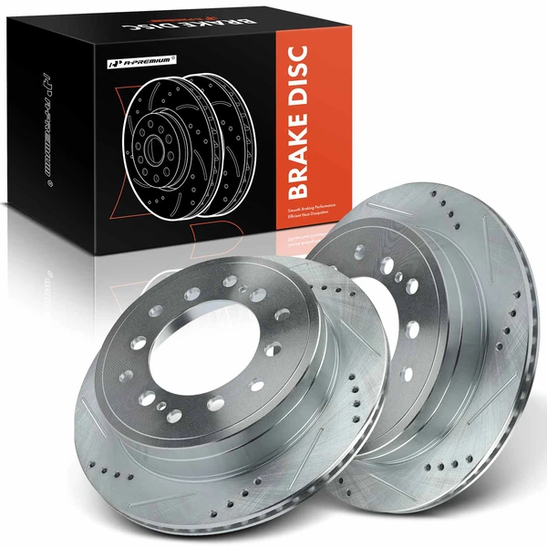 Rear Drilled Brake Rotors for 2010-2021 Lexus GX460