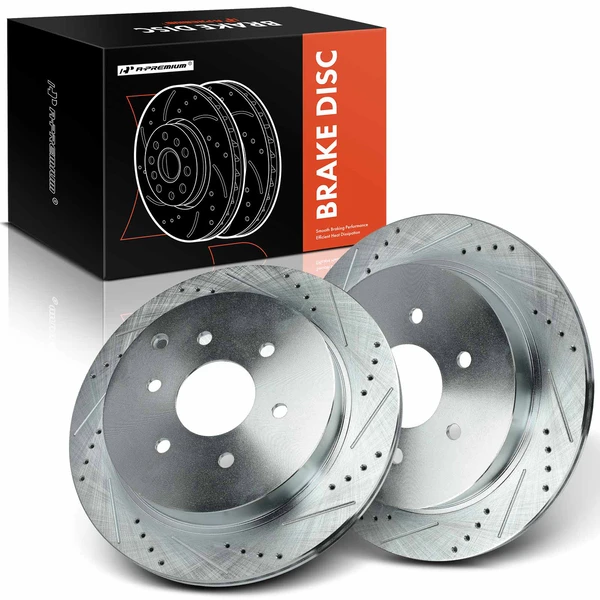 Rear Drilled Brake Rotors for 2014-2021 INFINITI QX80