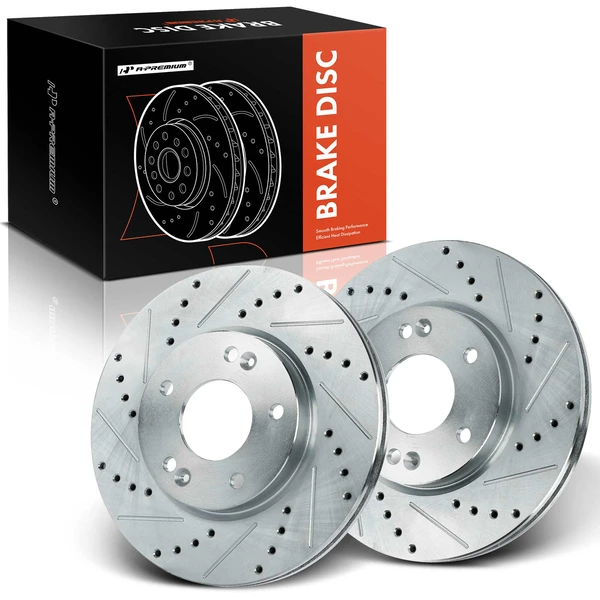 Front Drilled Disc Brake Rotors for 2020-2023 Kia Seltos