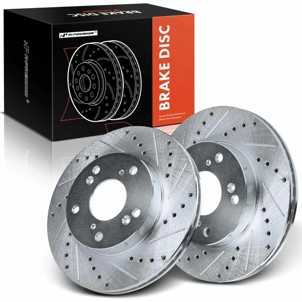 Front Drilled Brake Rotors for 2013-2015 Acura ILX