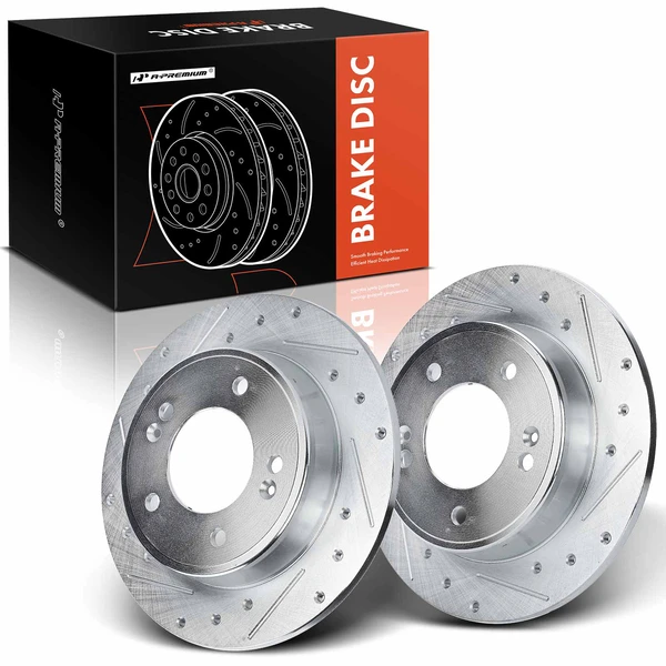 Rear Drilled Brake Rotors for 2012-2017 Hyundai Veloster