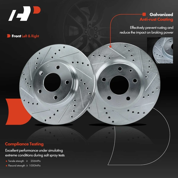 Front Drilled Brake Rotors for Mazda 6 2014-2018 CX-5 2013-2017