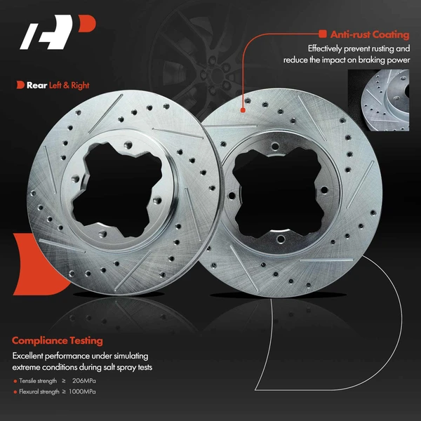 2 Pcs Front  Drilled Brake Rotors for Honda Accord 1990-1997 Acura CL 1997 2.2L