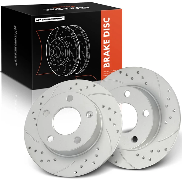 2 Pcs Rear Drilled Brake Rotors for 1996-2001 Audi A4 Quattro