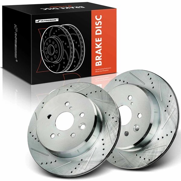 2 Pcs Rear Drilled Brake Rotors for 2015-2020 Lexus RC350