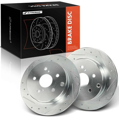 2 Pcs Rear Drilled Brake Rotors