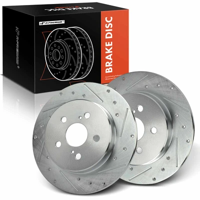 2 Pcs Rear Drilled Brake Rotors