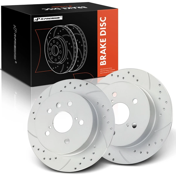 2 Pcs Rear Drilled Brake Rotors for 2018-2020 2022-2023 Toyota Camry