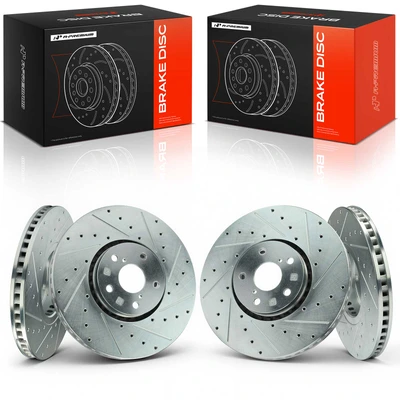 2 Pcs Front Drilled Brake Rotors