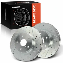 2 Pcs Front Drilled Brake Rotors