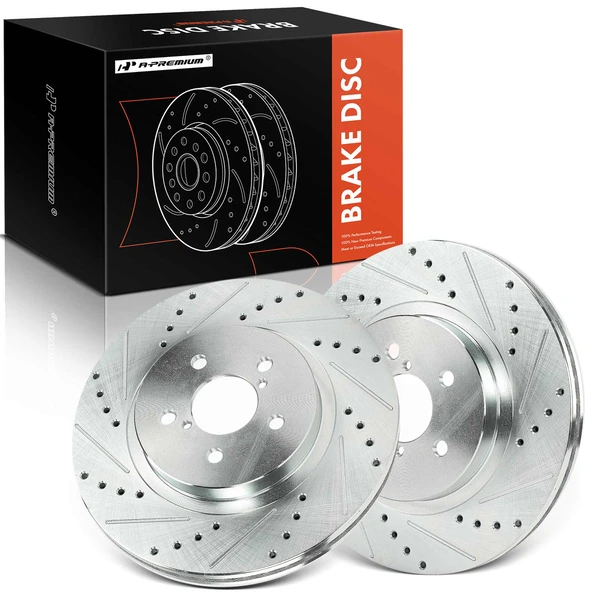 2 Pcs Front Drilled Brake Rotors for 2018-2023 Subaru Crosstrek