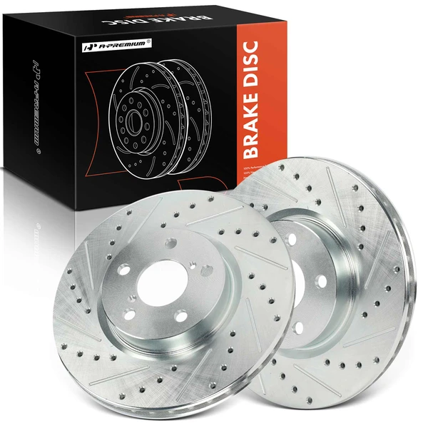 2 Pcs Front Drilled Brake Rotors for Subaru Impreza 2017-2023