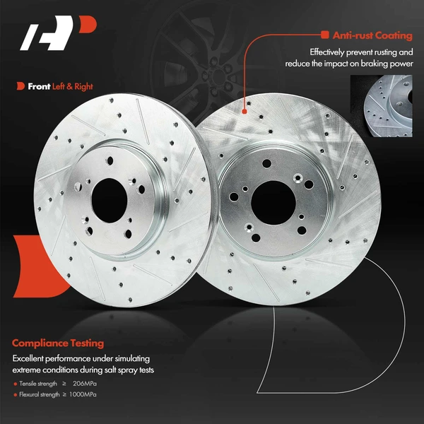 A-Premium APBRS603 Brake Rotor Front Driver & Passenger