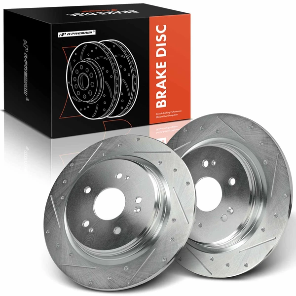 2 Pcs Rear Drilled Brake Rotors for 2017-2023 Honda CR-V