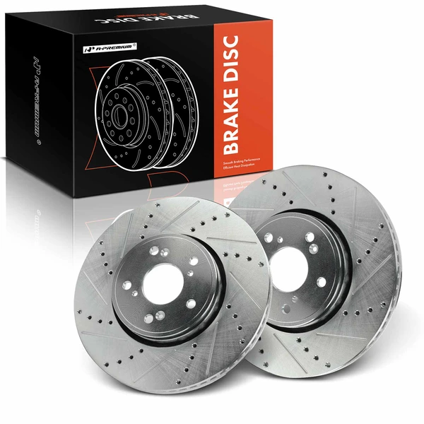 2 Pcs Front Drilled Brake Rotor for Acura ILX 2016 RDX 2013-2018