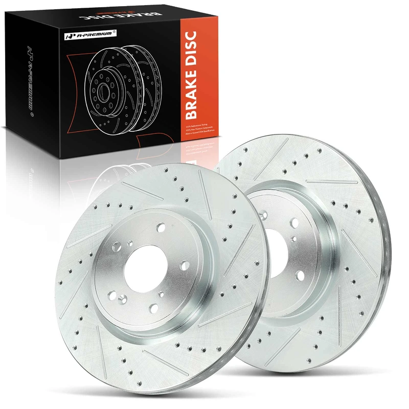 2 Pcs Front Drilled Brake Rotors for Acura Integra Honda Accord Civic CR-V HR-V