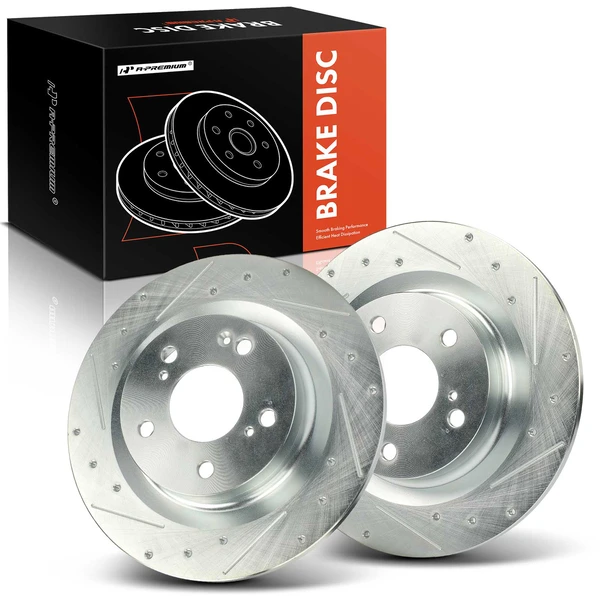 2 Pcs Rear Drilled Brake Rotors for 2017-2020 2023 Honda Civic