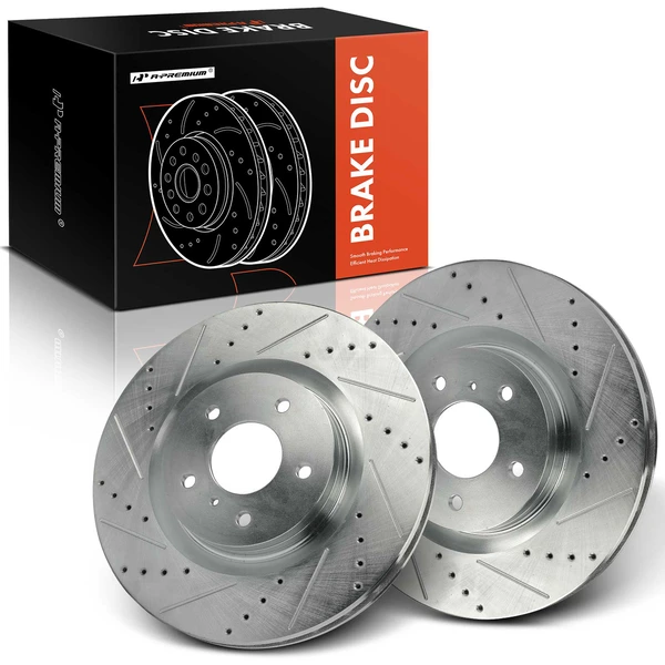 2 Pcs Front Drilled Brake Rotors for INFINITI G35 2003-2004 Nissan 350Z