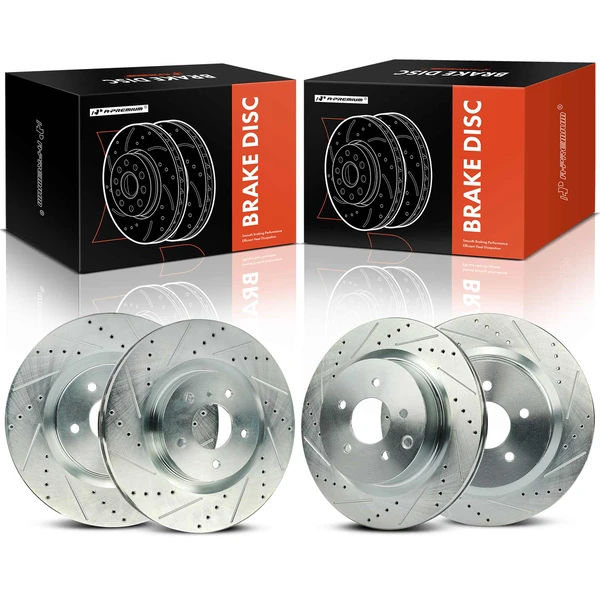4 Pcs Front & Rear Drilled Brake Rotors for Nissan 350Z 2003-2008 INFINITI G35