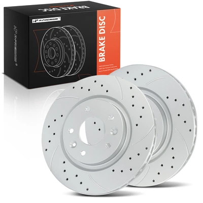 2 Pcs Front Drilled Brake Rotors