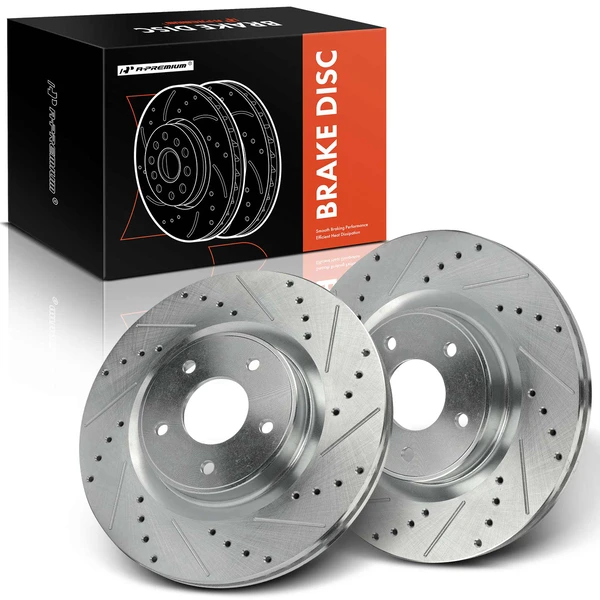 2 Pcs Front Drilled Brake Rotors for 2020 Nissan 370Z