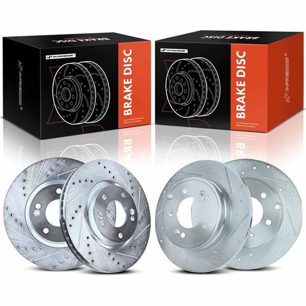 Front & Rear Drilled Brake Rotors for 2011-2015 Kia Optima