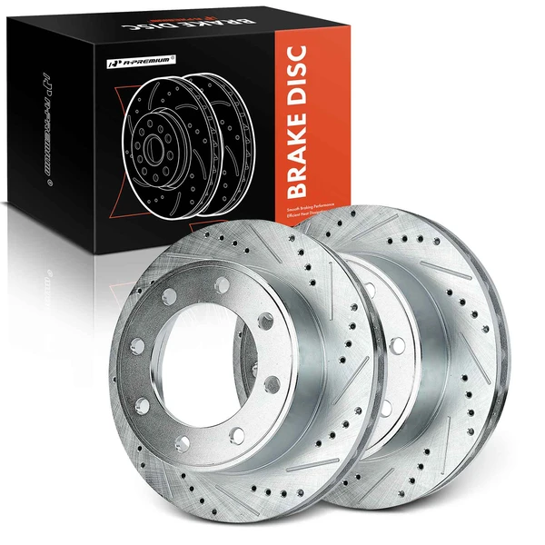 Front Drilled Brake Rotors for Ford Excursion F-250 F-350 Super Duty