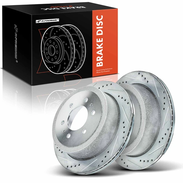 Rear Drilled Brake Rotors for Ford F-150 04-11 Lincoln Mark LT 06-08 6 Lug