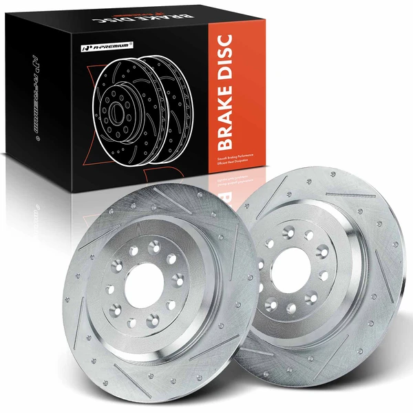 Rear Drilled Brake Rotors for 2011-2015 Lincoln MKX