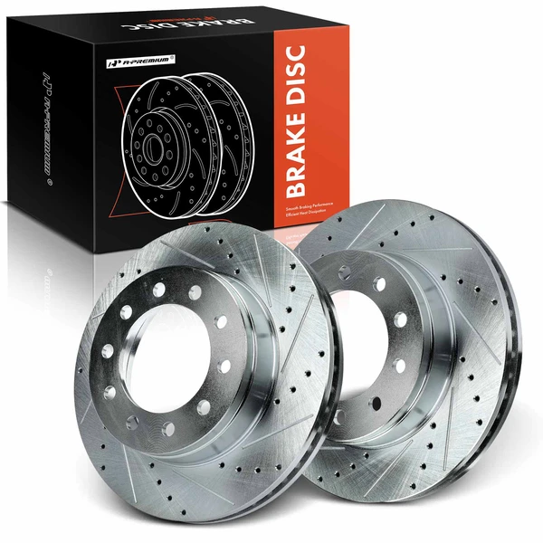 Front Drilled Brake Rotors for Ford F-350 Super Duty 2015-2016 F-450 Super Duty
