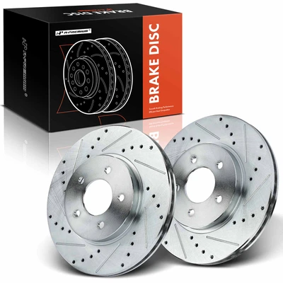 Front Drilled & Slotted Disc Brake Rotors