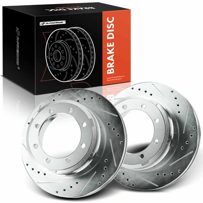 2 Pcs Rear Drilled Brake Rotors