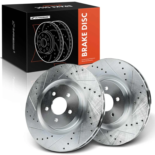 Front Drilled Brake Rotors for Ford Mustang 2005-2010