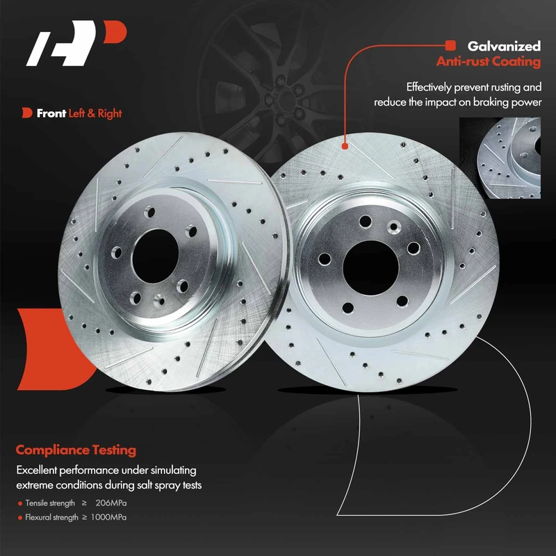 Front Drilled Brake Rotors for Ford Explorer 2011-2019 Flex Lincoln