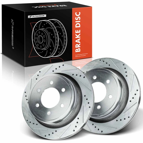 Rear Drilled Brake Rotors for 2012-2020 Ford F-150
