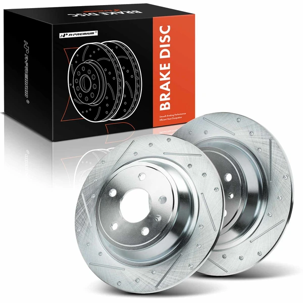 Rear Drilled Brake Rotors for Ford Fusion 2013-2020 Lincoln MKZ 2013-2016