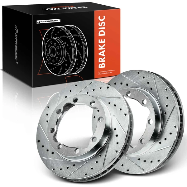 Front Drilled Brake Rotors for Chevrolet K3500 Dodge Ram 2500 3500 GMC