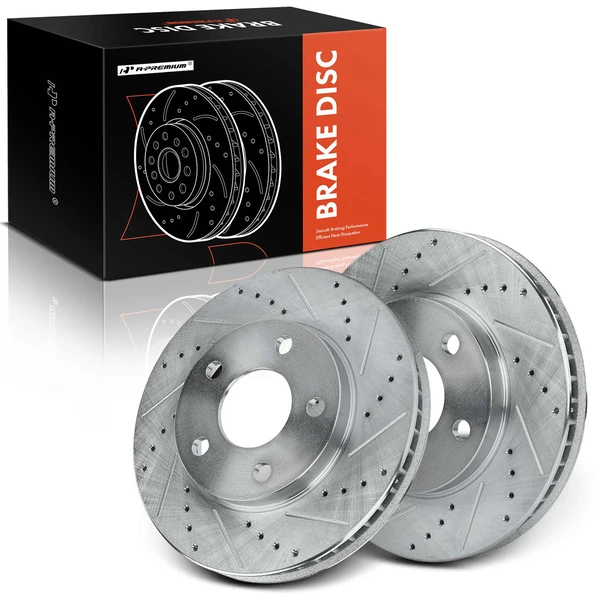 Front Drilled Brake Rotors for 1997-2004 Oldsmobile Silhouette