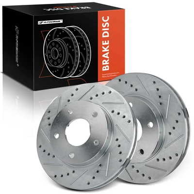 Front Drilled Disc Brake Rotors