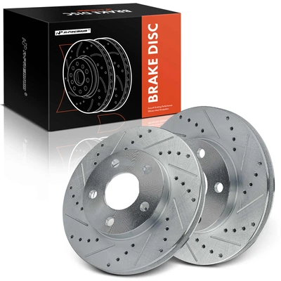 Front Drilled Disc Brake Rotors