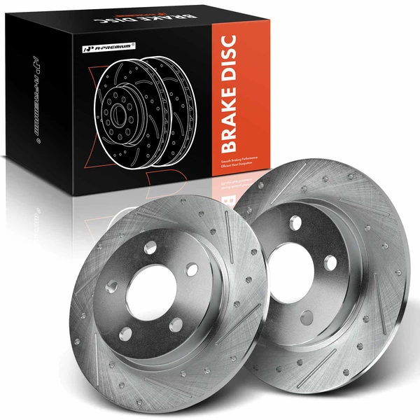 Rear Drilled Brake Rotors for 2001-2003 Oldsmobile Aurora