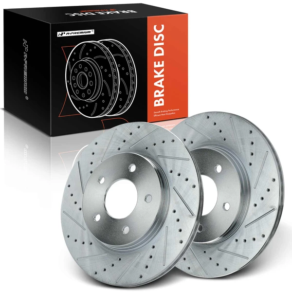 Front Drilled Brake Rotors for 2002-2007 Saturn Vue