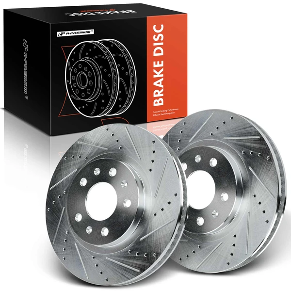 Front Drilled Brake Rotors for 2003-2007 Cadillac CTS