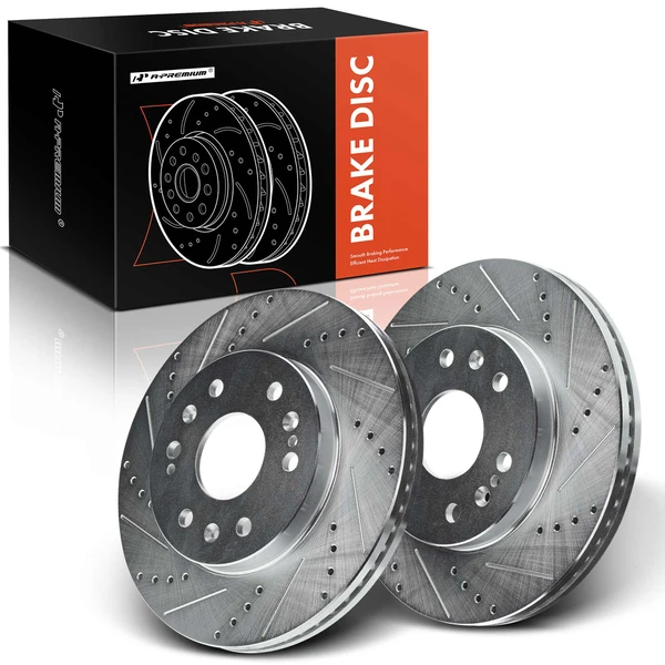 Front Drilled Brake Rotors for 2007-2020 Cadillac Escalade