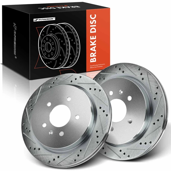 Rear Drilled Brake Rotors for 2003-2007 Cadillac CTS