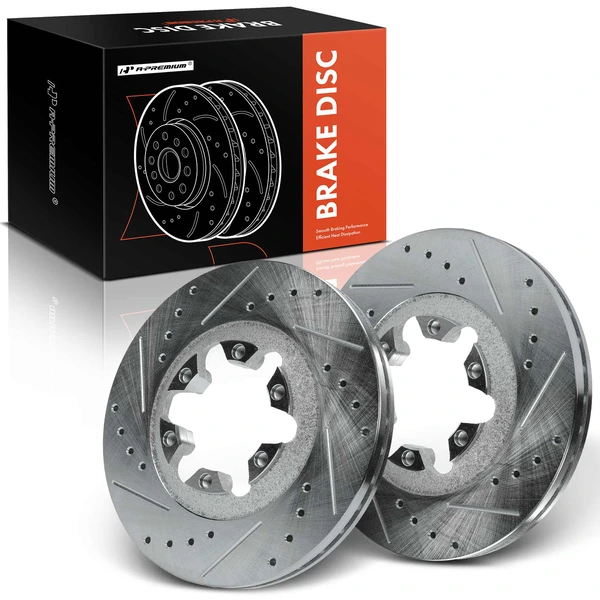 Front Drilled Brake Rotors for Chevy Colorado GMC Canyon Isuzu i-280 i-350