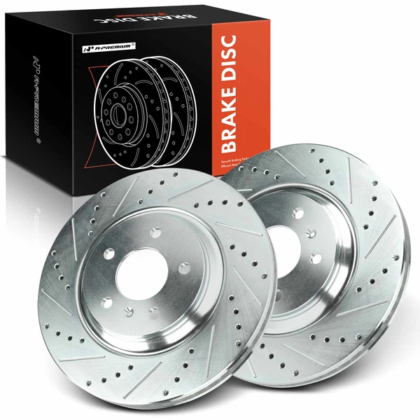 2 Pcs Front Drilled Brake Rotors for 2006-2011 Cadillac DTS