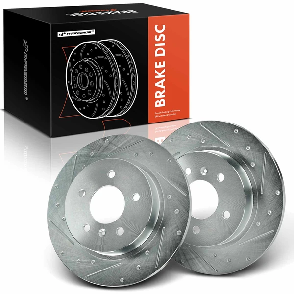 Rear Drilled Brake Rotors for Buick DTS Cadillac Lucerne 2006-2011 5-Lug