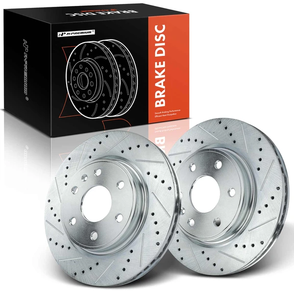 Front Drilled Brake Rotors for Buick Enclave Chevy Traverse GMC Acadia Saturn